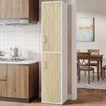 75.39-Inch Wood Storage Cabinet, Tall Floor Cabinet with 2 Doors and 6 Shelves