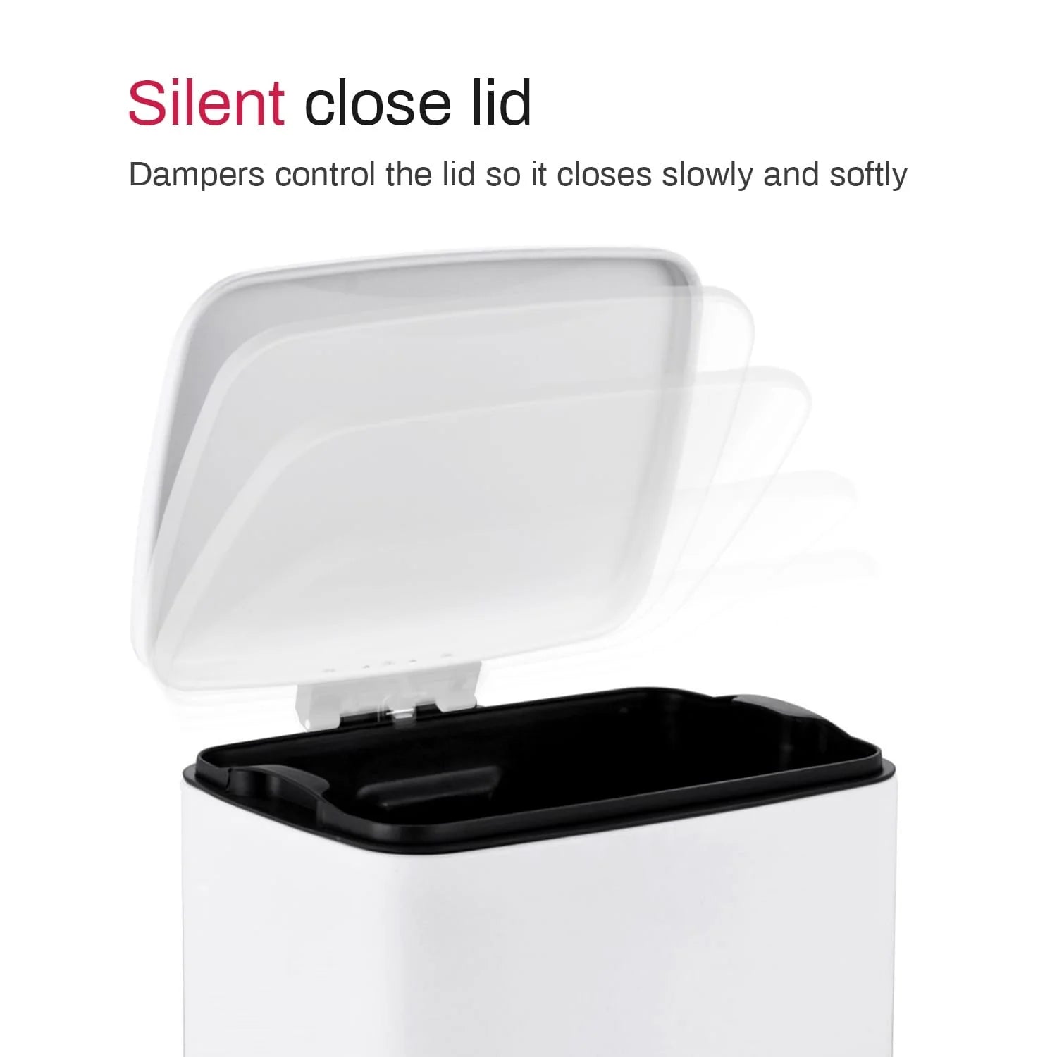 Innovaze 8 Gal./30 Liter Rectangular Matt White step-on Trash Can for kitchen