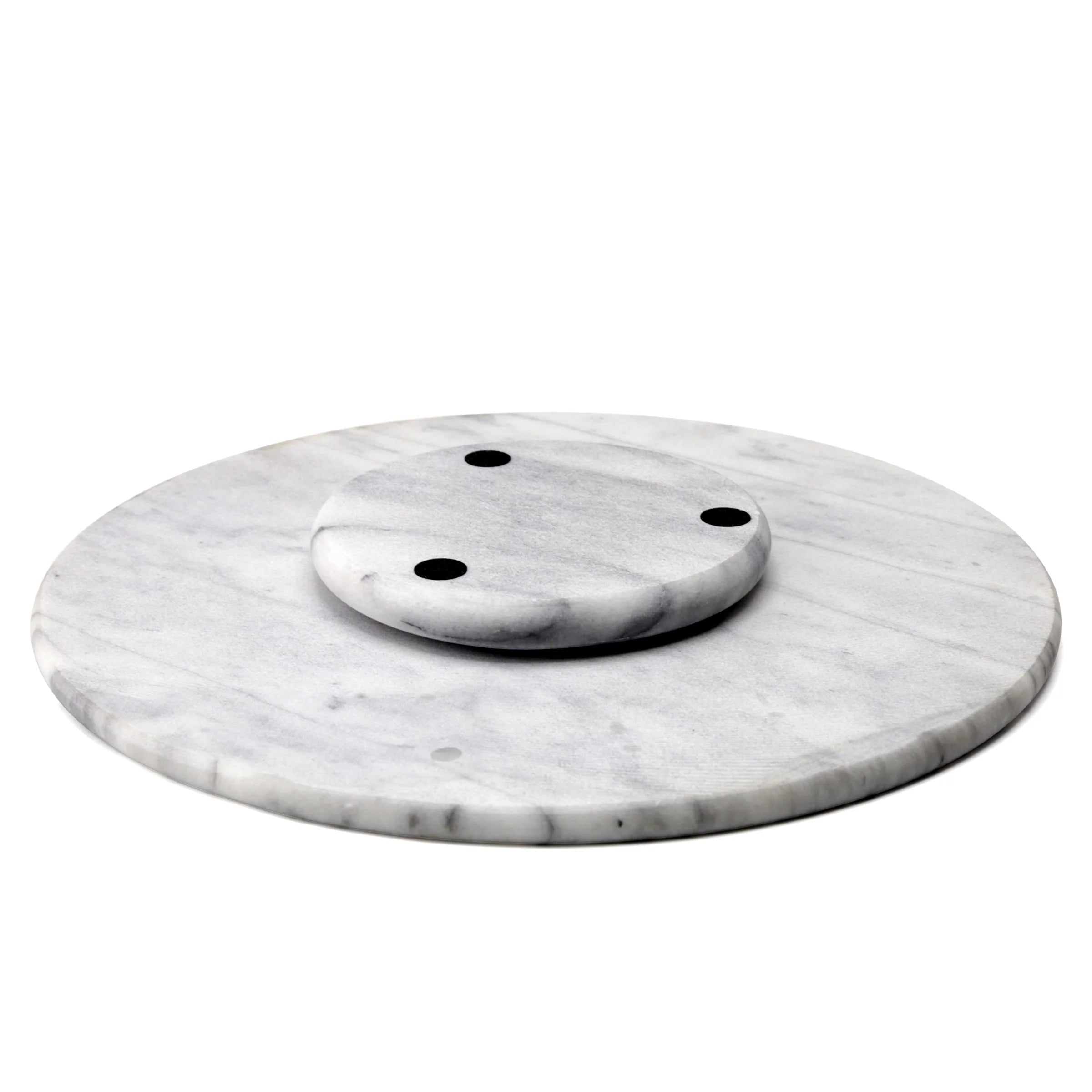 Creative Home White Marble 12" Lazy Susan, Rotating Serving Board