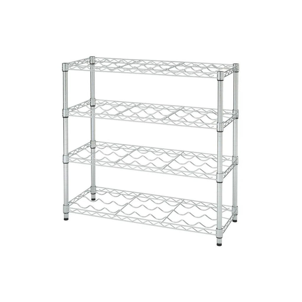 TRINITY EcoStorage® 4-Tier 36x14x34.5 Commercial Wine Rack, NSF, Chrome