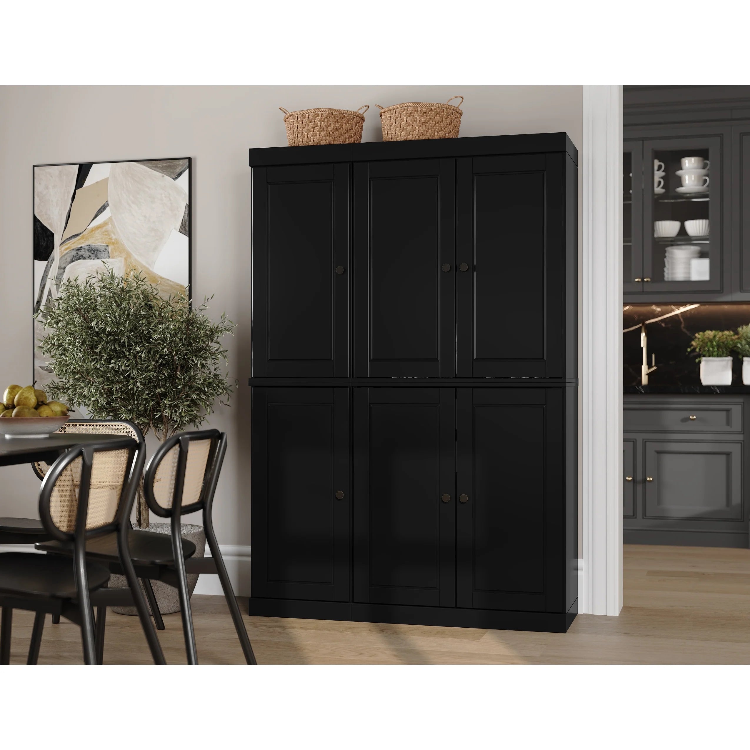 Palace Imports 100% Solid Wood 48.5" China Pantry Cabinet with Solid or Clear Glass Doors and Adjustable Shelves - 48.5" x 71.5"