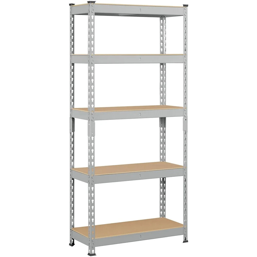 Yaheetech 5 Tiers Boltless Storage Shelf 330lb Capacity for Each Tier,Metal Frame MDF Wood Boards