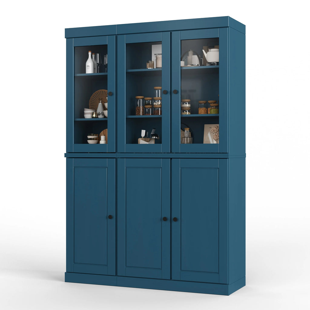 Palace Imports 100% Solid Wood 48.5" China Pantry Cabinet with Solid or Clear Glass Doors and Adjustable Shelves - 48.5" x 71.5"