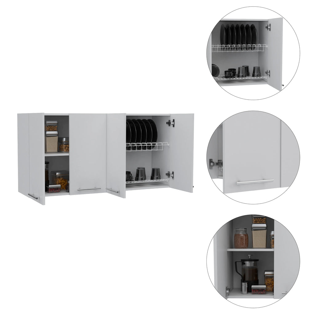 FM Furniture Sitka Wall Cabinet, Two Spacious Divisions