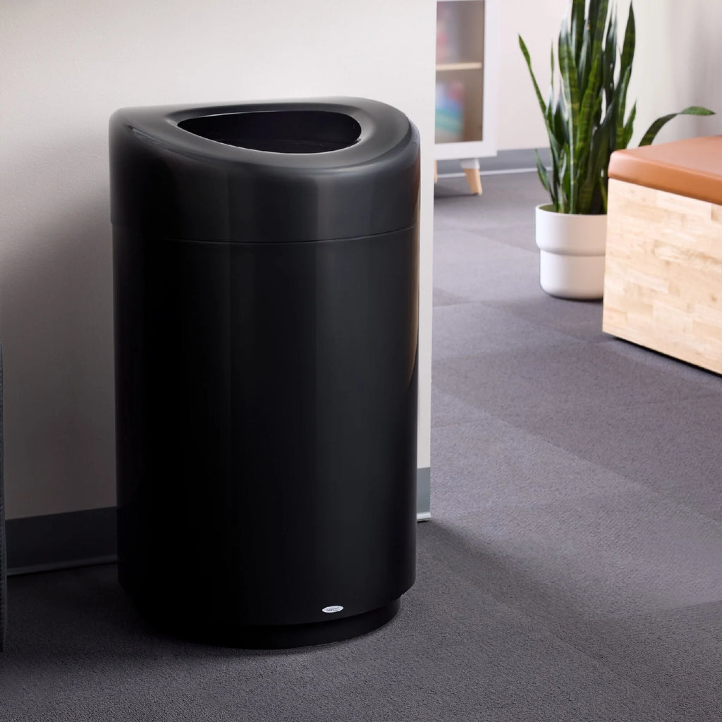 Large Trash Can, 30-Gallon Metal Garbage Can, Receptacle