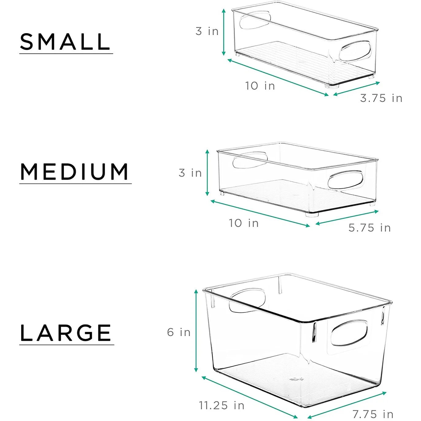 Sorbus Multi-Size/Type/Pack Clear Bin Organizer Set for Kitchen, Fridge and Pantry