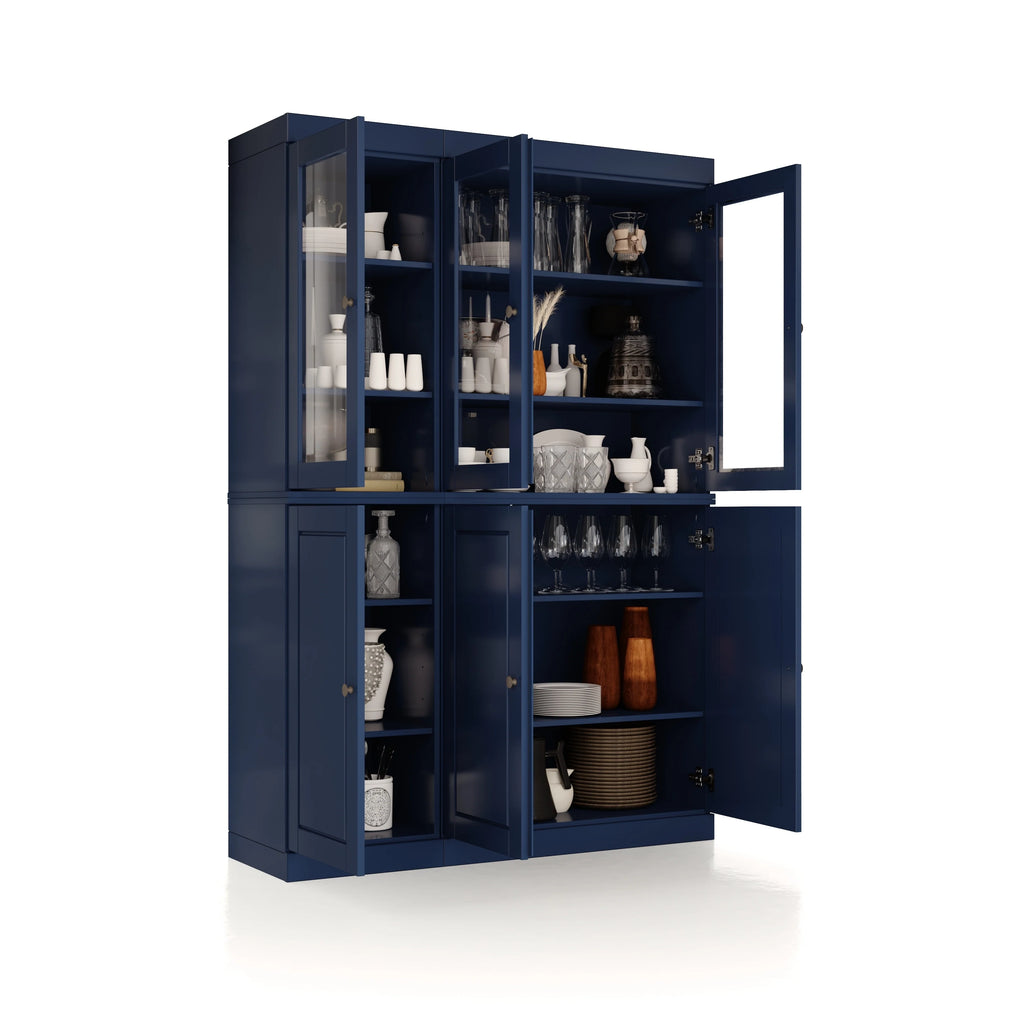 Palace Imports 100% Solid Wood 48.5" China Pantry Cabinet with Solid or Clear Glass Doors and Adjustable Shelves - 48.5" x 71.5"