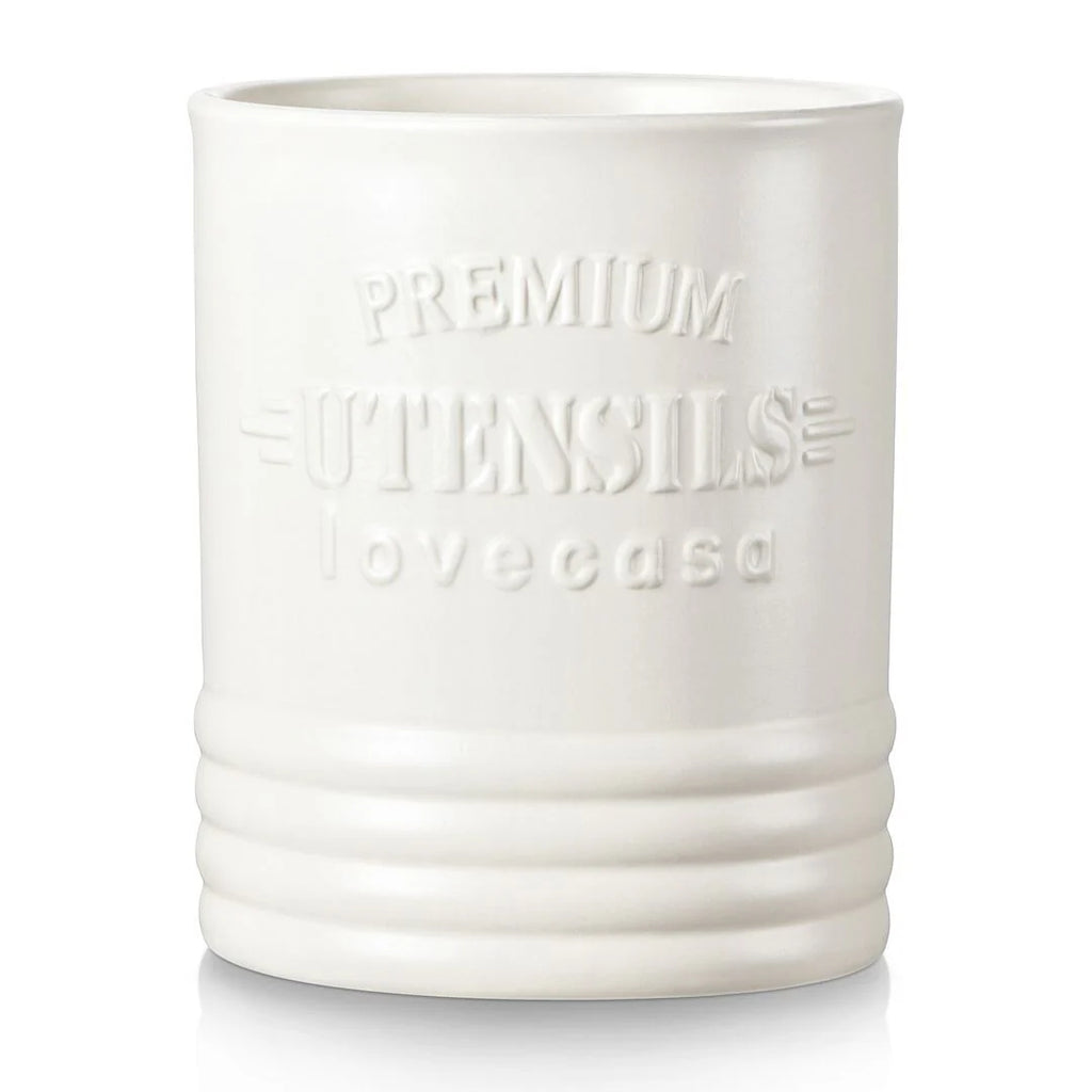 LOVECASA Ceramic 7.2" Large Utensil Holder for Kitchen Countertop