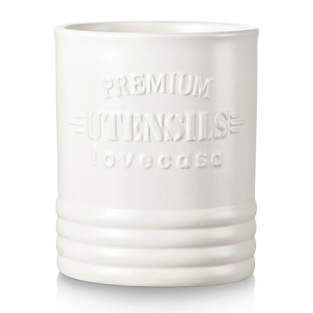 LOVECASA Ceramic 7.2" Large Utensil Holder for Kitchen Countertop