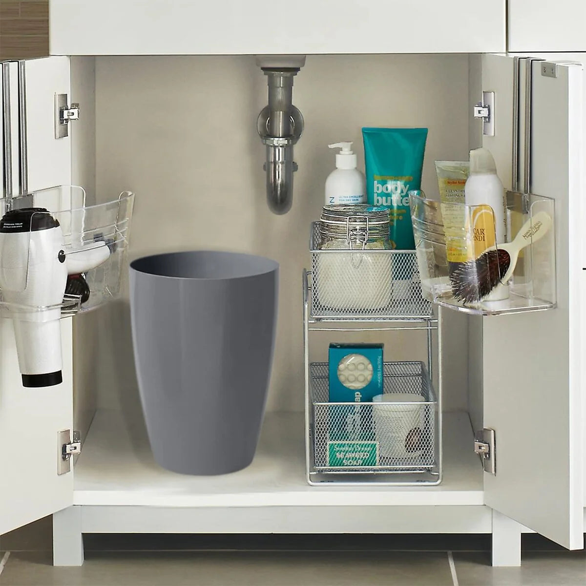 Small Trash Can – Open Top Garbage Cans for Kitchen, Office, Dorm, Bathroom, etc. –Waste Can for Compact/Tight Spaces