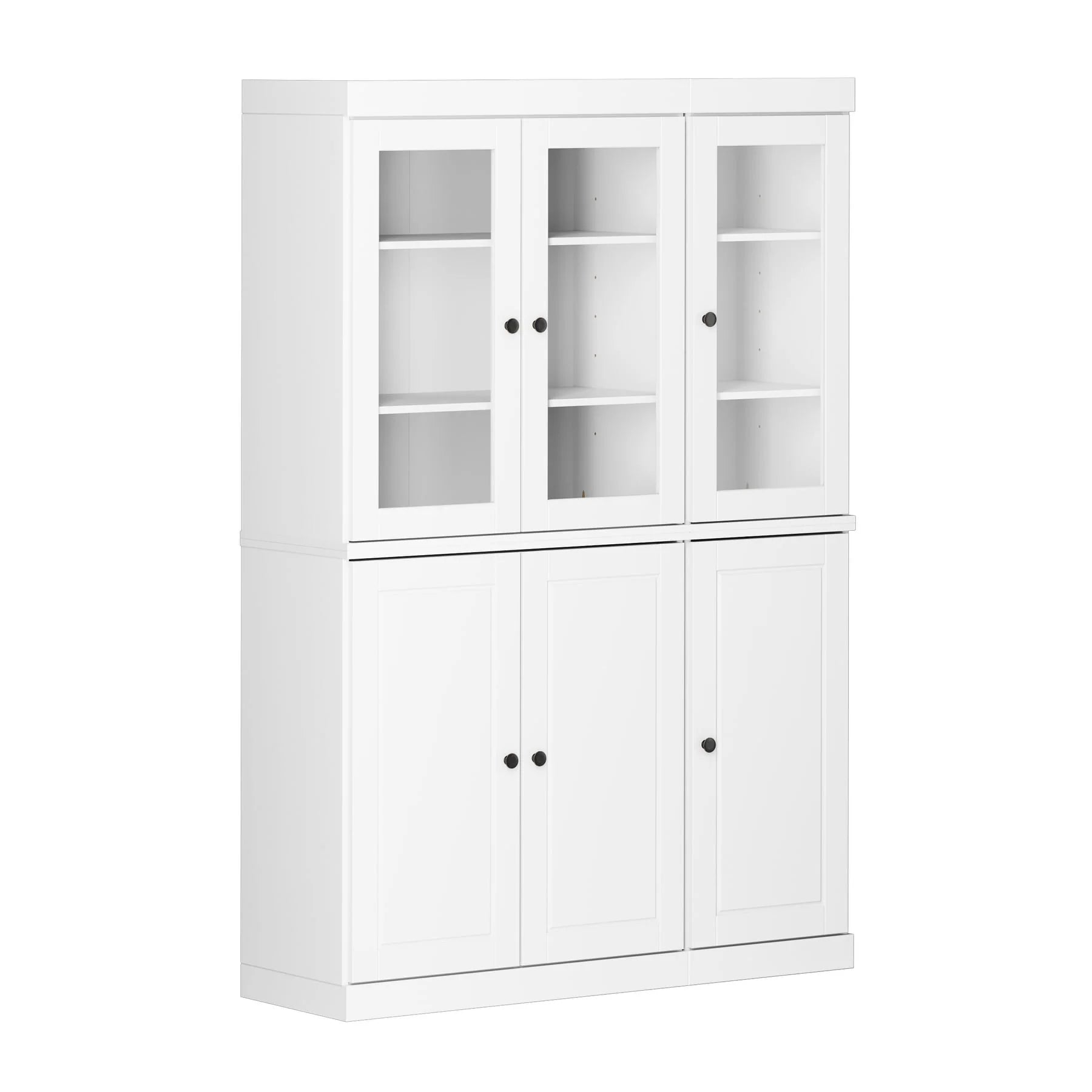 Palace Imports 100% Solid Wood China Pantry with Glass or Solid Wood Doors and 2-Drawers - 48.5" x 71.5"