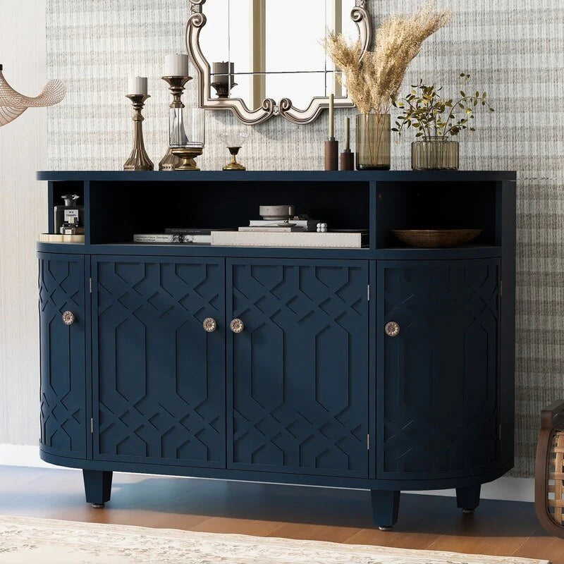 48''W Storage Cabinet with Four Doors and Adjustable Shelves - N/A
