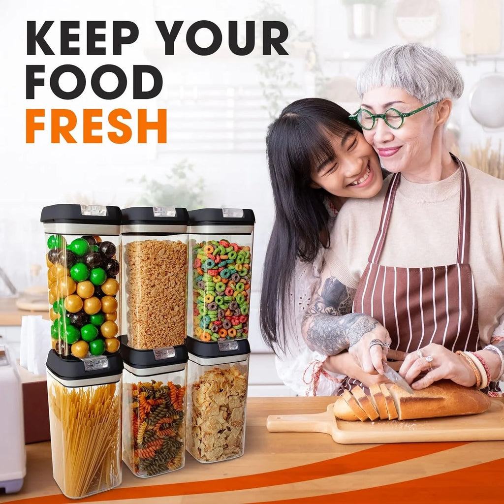 Cheer Collection Set of 6 Uniform Size Airtight Food Storage Containers