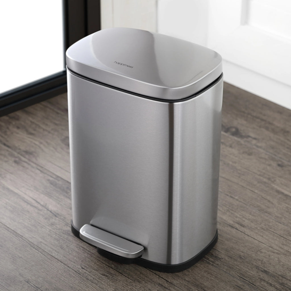 happimess 13-Gallon Trash Can with Soft-Close Lid and FREE Mini Trash Can