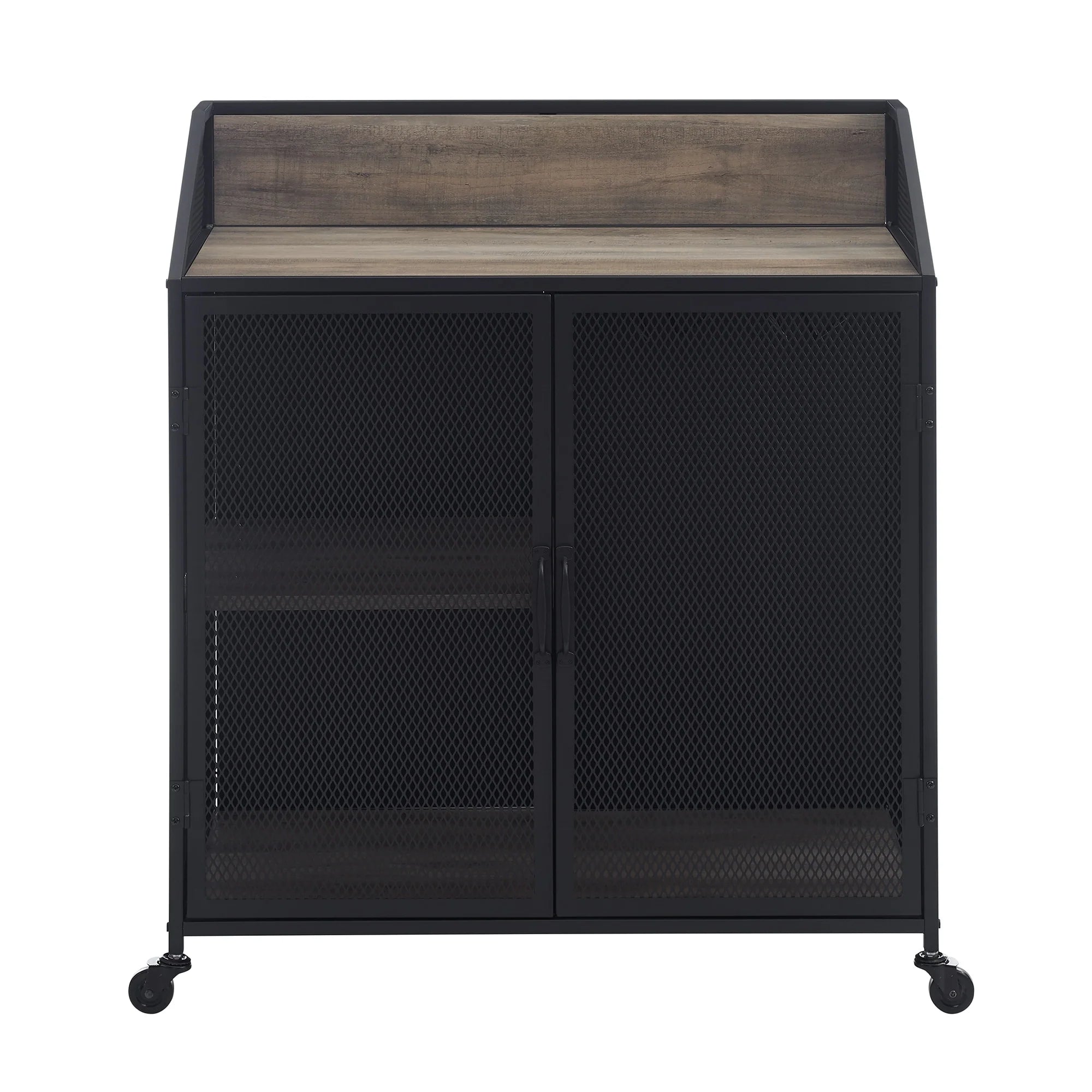 Middlebrook Pierpont Industrial Mesh Bar Cabinet
