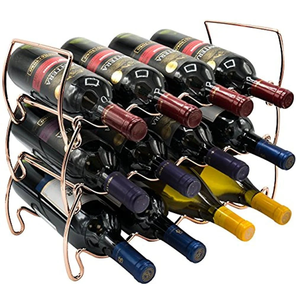 Metal Detachable Wine Rack - 3 Tier, Copper - 14" L x 16.5" W x 7" D