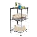 Black 3-Tier Black Wire Shelving Tower