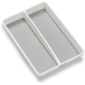 Mini 2 -Compartments Plastic Utensil Tray for Drawers Organizer, White
