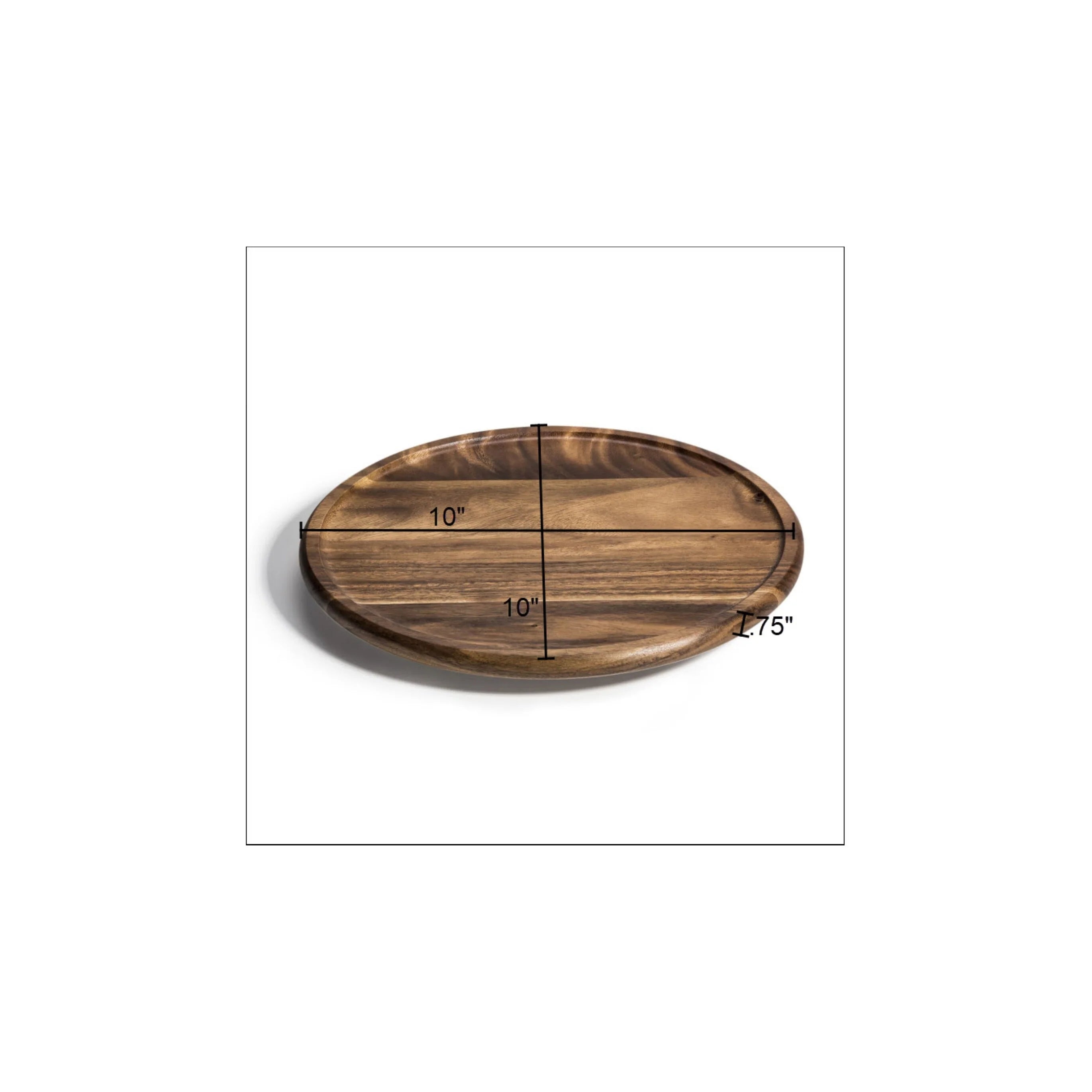 10-inch Handmade Acacia Hardwood Turntable Lazy Susan