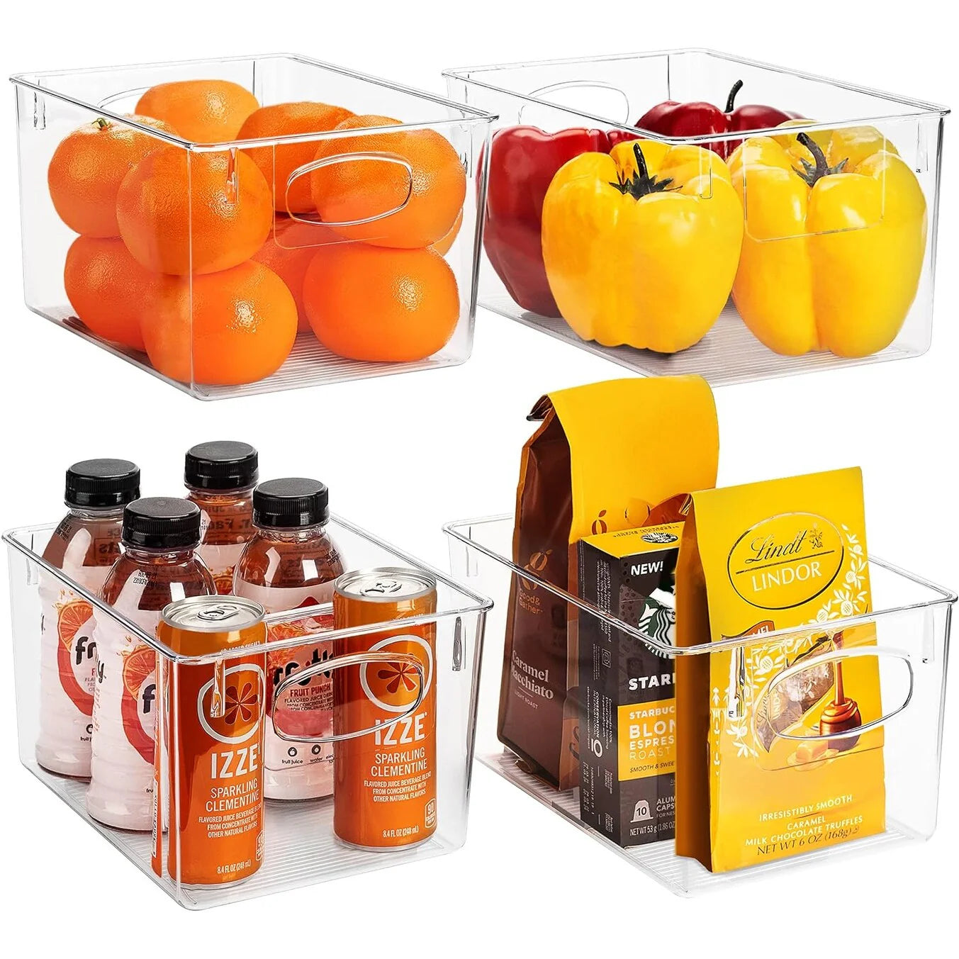 Sorbus Plastic Storage Bins Clear Pantry Organizer Box Bin Containers