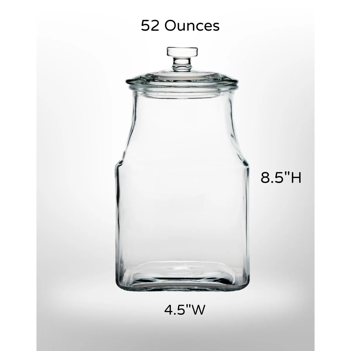 Amici Home Carlisle Glass Canister Square Jar Food Safe