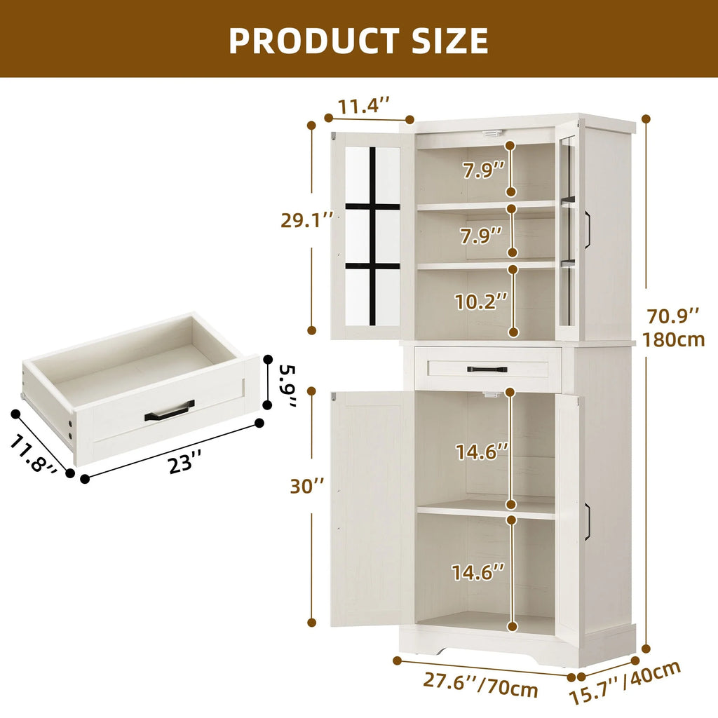 Farmhouse Kitchen Pantry Storage Cabinets