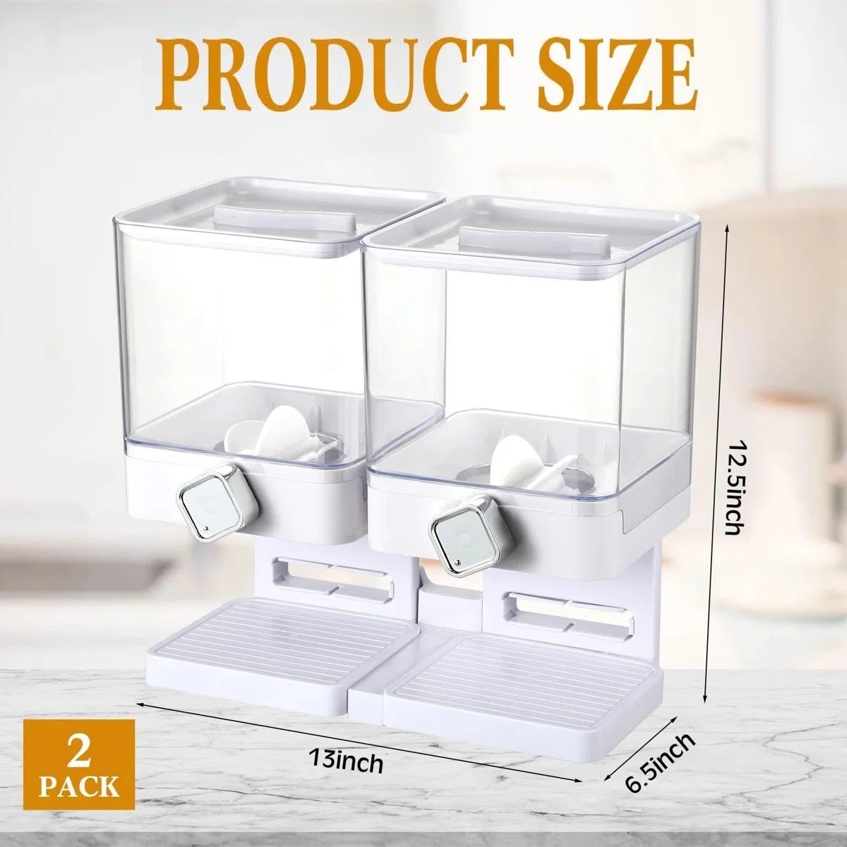 ColourTreeUSA 3.5L Single or Double Square Commercial Dry Food Dispenser