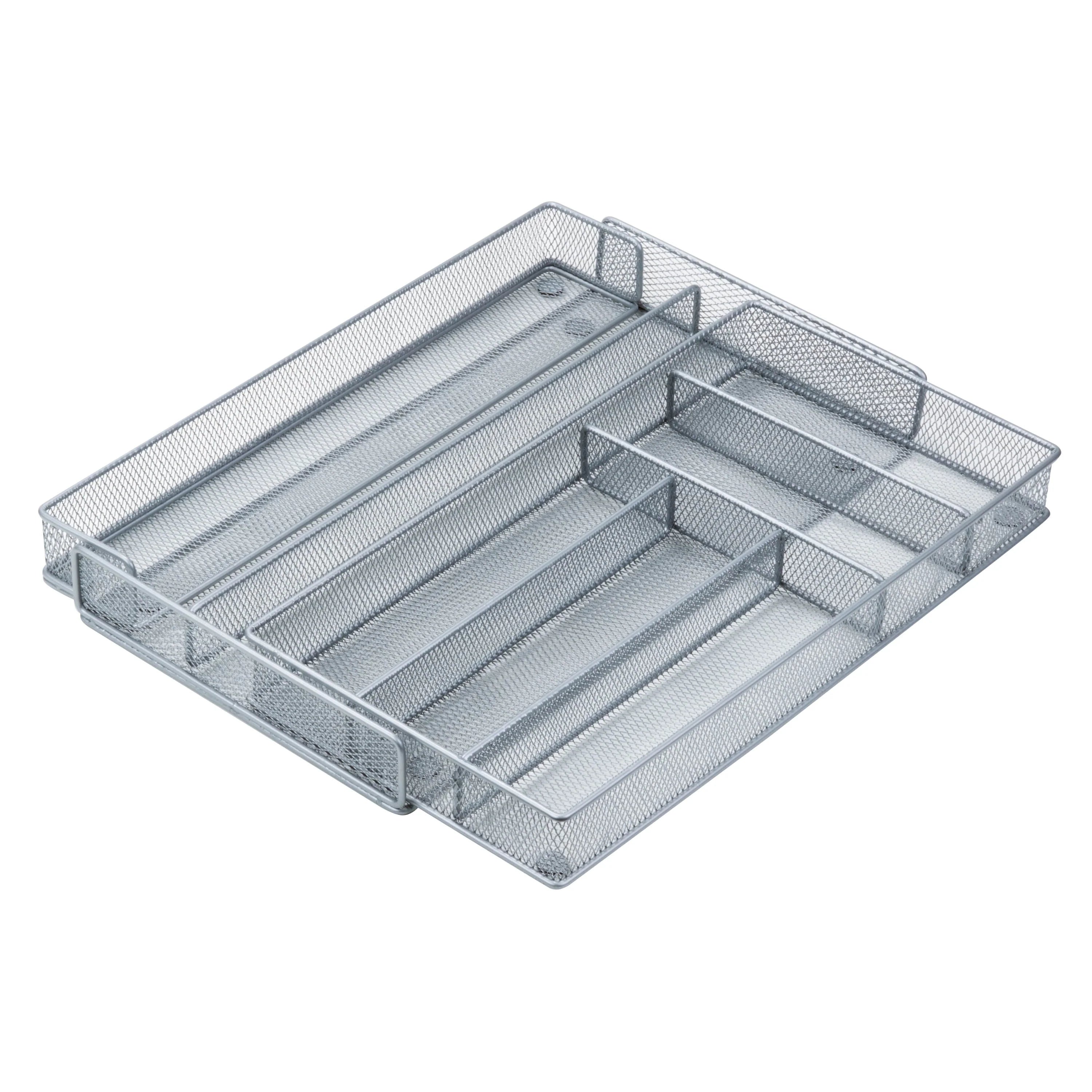 Honey-Can-Do Silver Steel 7-Compartment Expandable Drawer Organizer