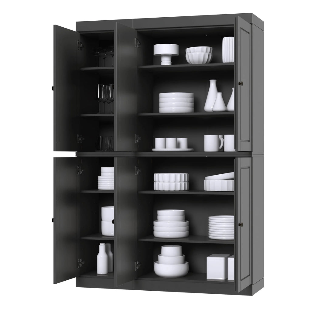 Palace Imports 100% Solid Wood 48.5" China Pantry Cabinet with Solid or Clear Glass Doors and Adjustable Shelves - 48.5" x 71.5"