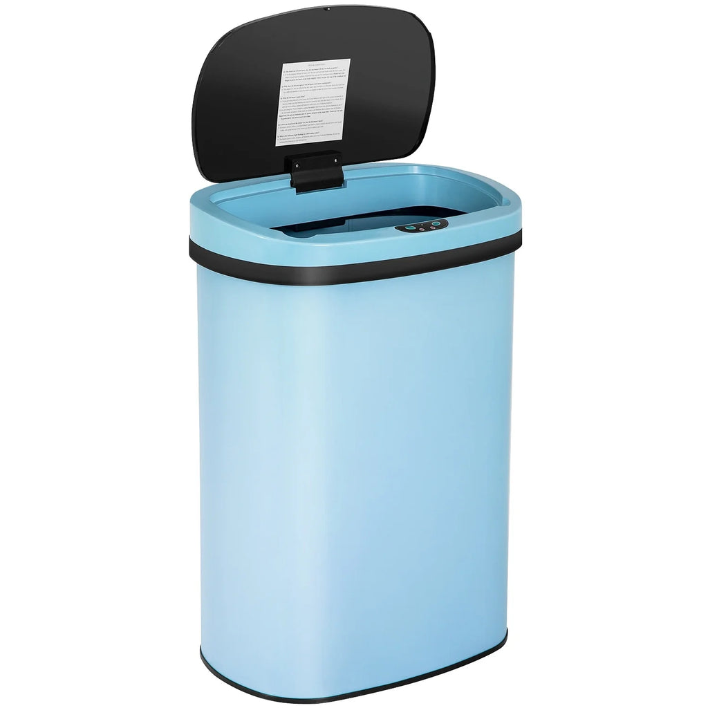 Motion Sensor 13 Gallon 50 Liter Stainless Steel Odorless Slim Trash Can by Furniture of America