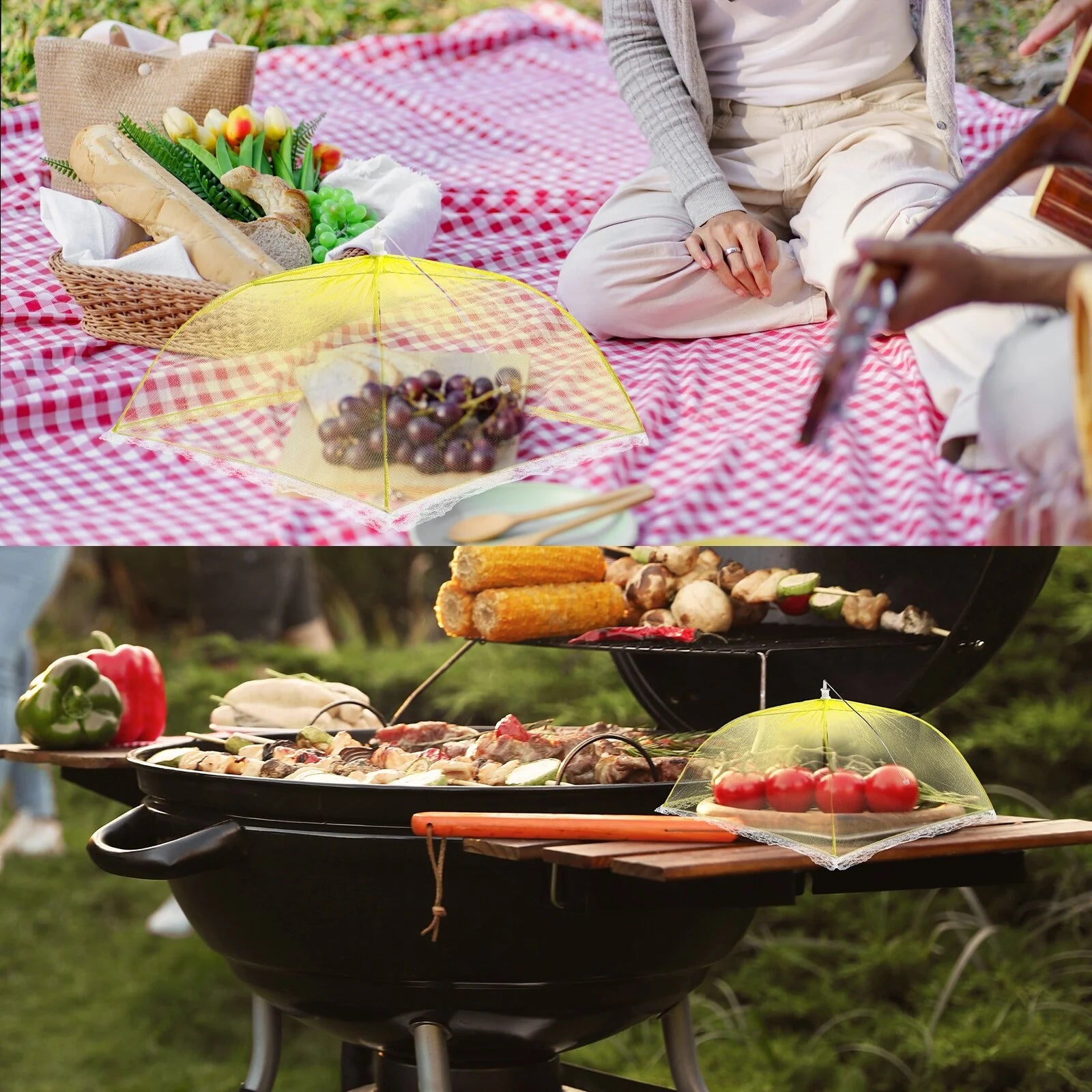 17"x17" Mesh Food Covers Set, 3 Pcs Collapsible Food Tent Umbrella