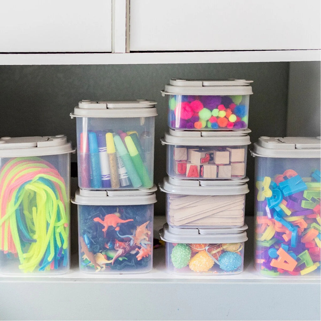 Buddeez Multi-size Stacking Bins with Flip Lids Plastic (Set of 10)