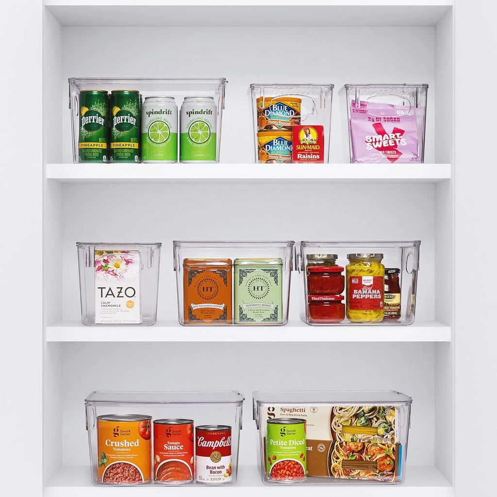 Sorbus Plastic Storage Bins Clear Pantry Organizer Box Bin Containers