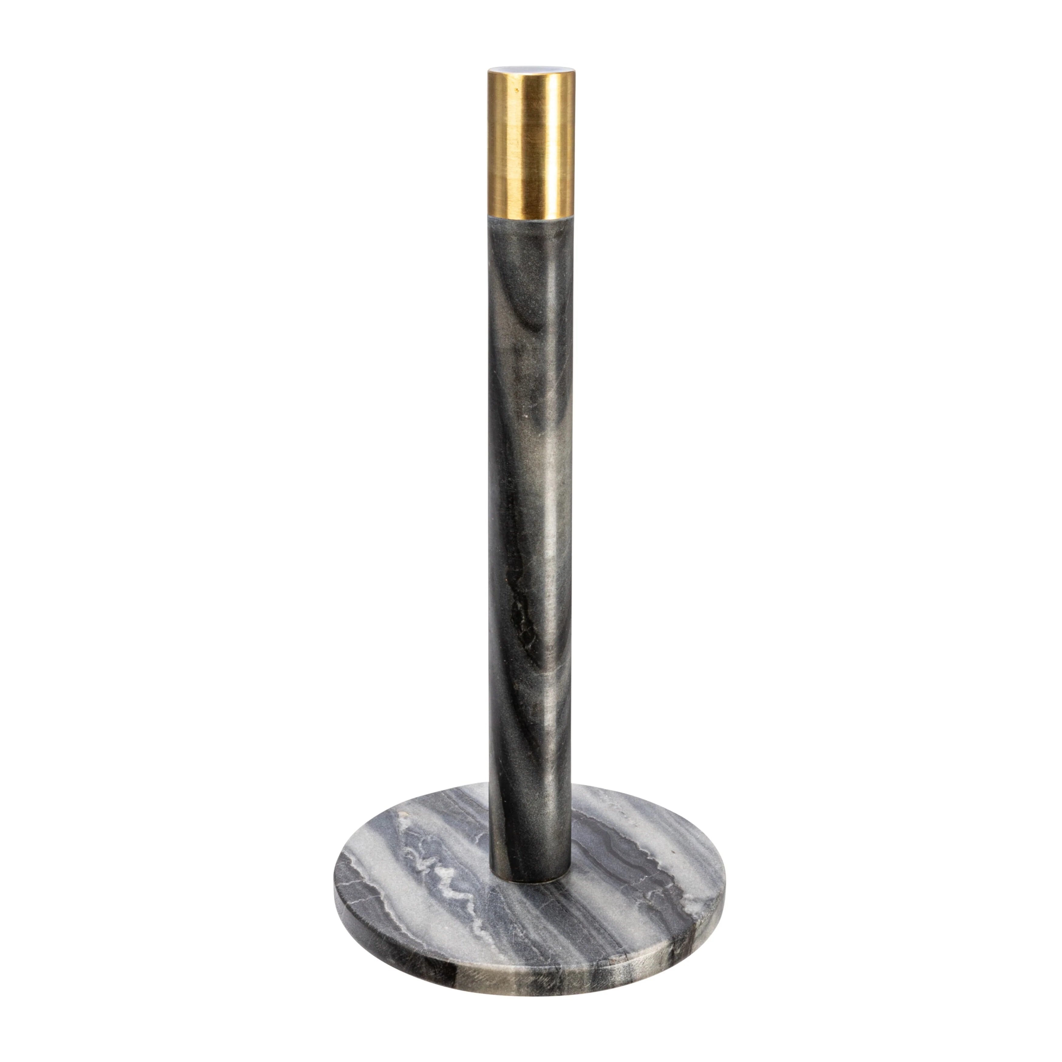 Marble Paper Towel Holder with Brass Accent Band