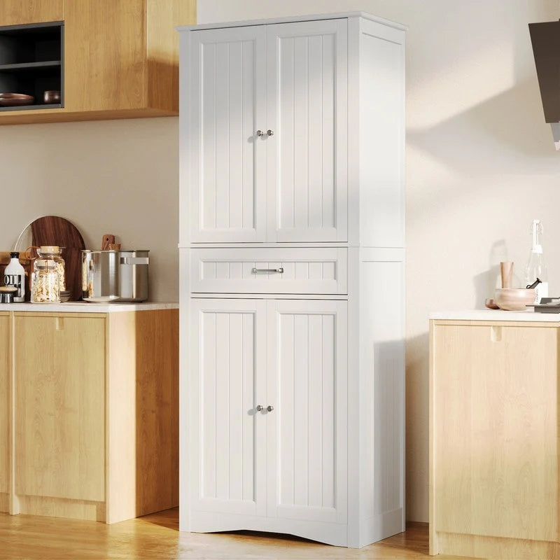 71''Kitchen Pantry Storage Cabinet, Storage Cabinet Buffet, Freestanding Kitchen Storage Cabinet with 4 Adjustable Shelves