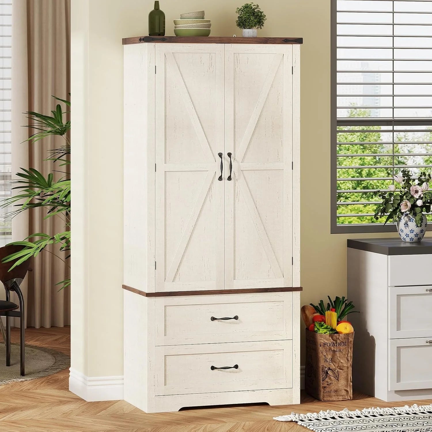 Farmhouse Kitchen Storage Cabinet Pantry Cabinet Home Bar