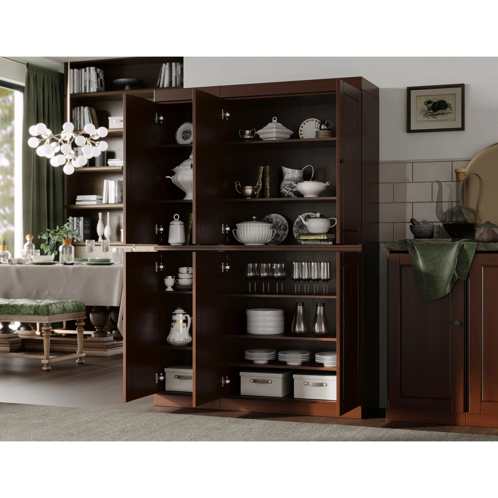 Palace Imports 100% Solid Wood 48.5" China Pantry Cabinet with Solid or Clear Glass Doors and Adjustable Shelves - 48.5" x 71.5"