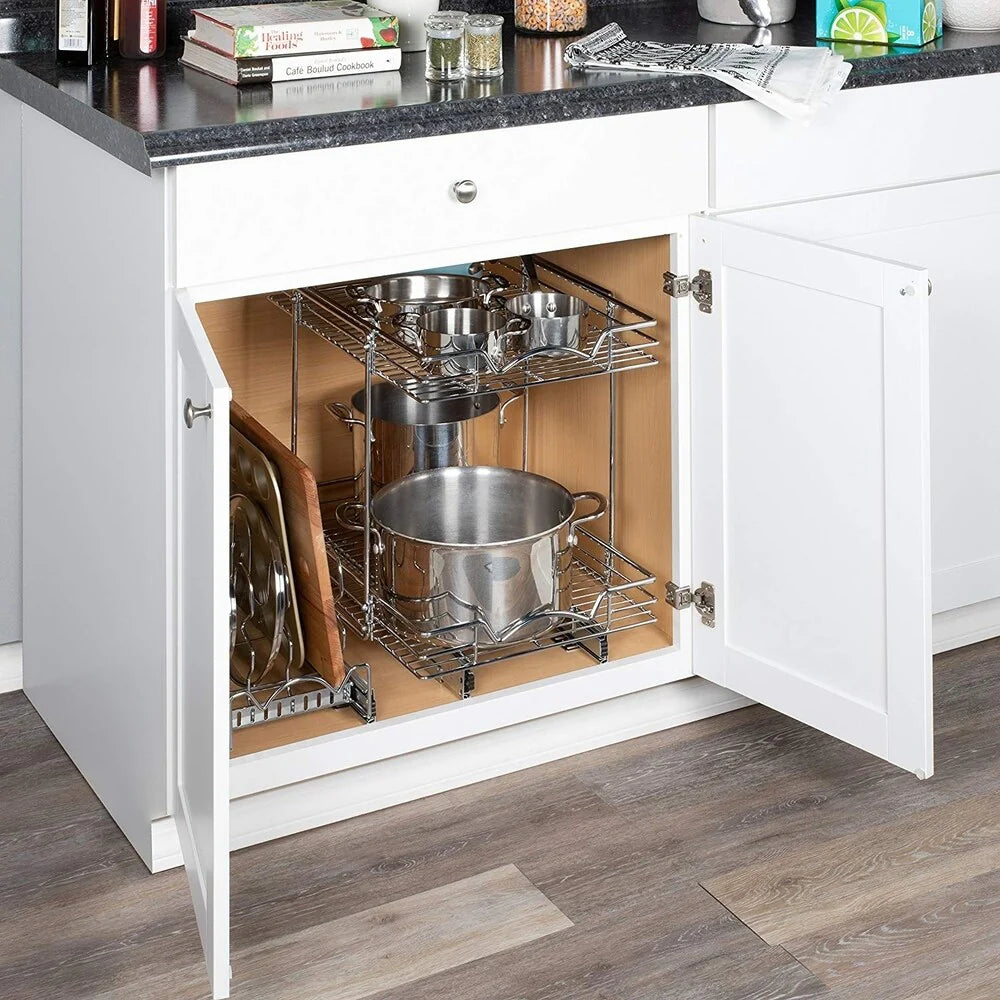 Slide Cabinet Organizer -14"Wx21"Dx17-3/4"H, Min 15-1/2" Cabinet width