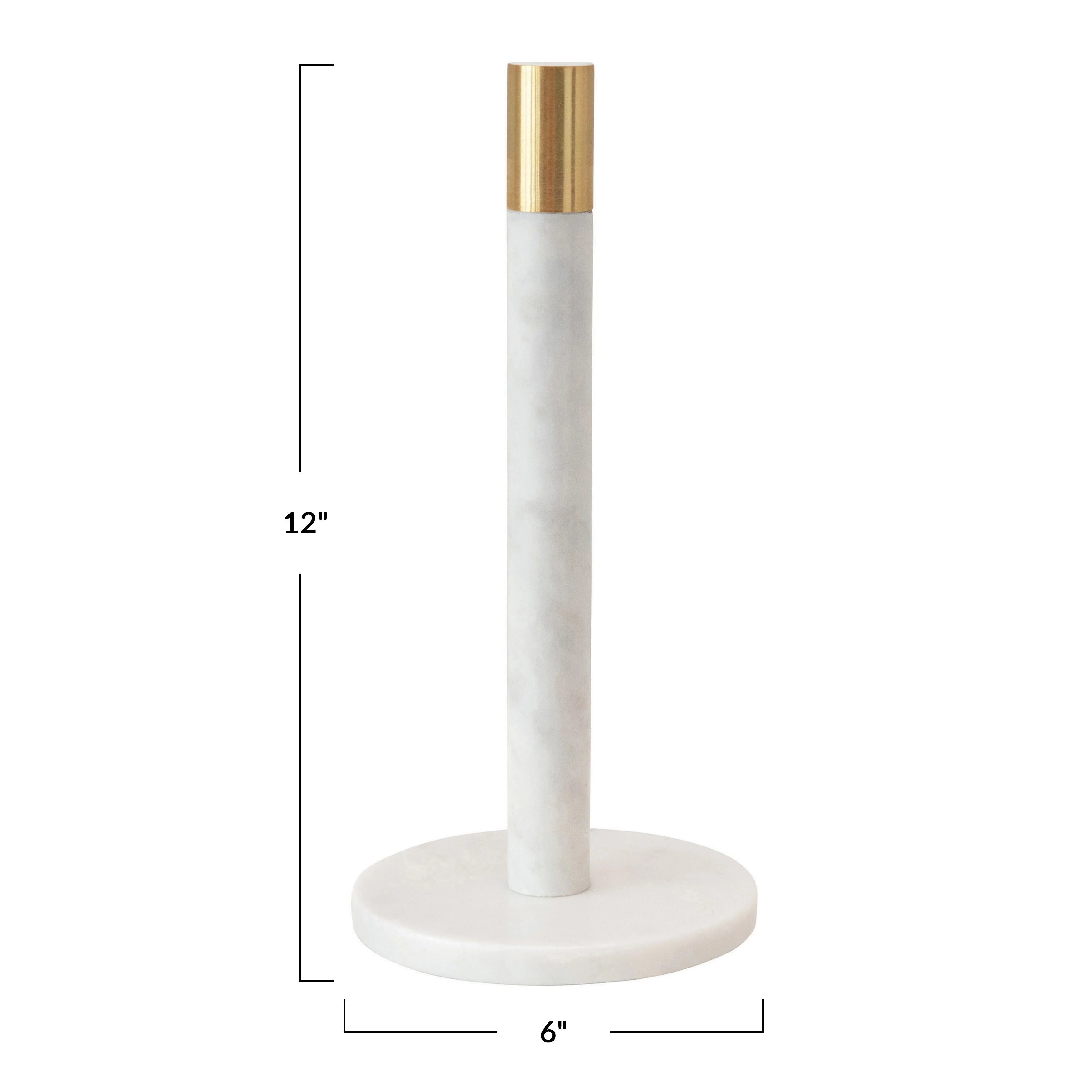 Marble Paper Towel Holder with Brass Accent Band
