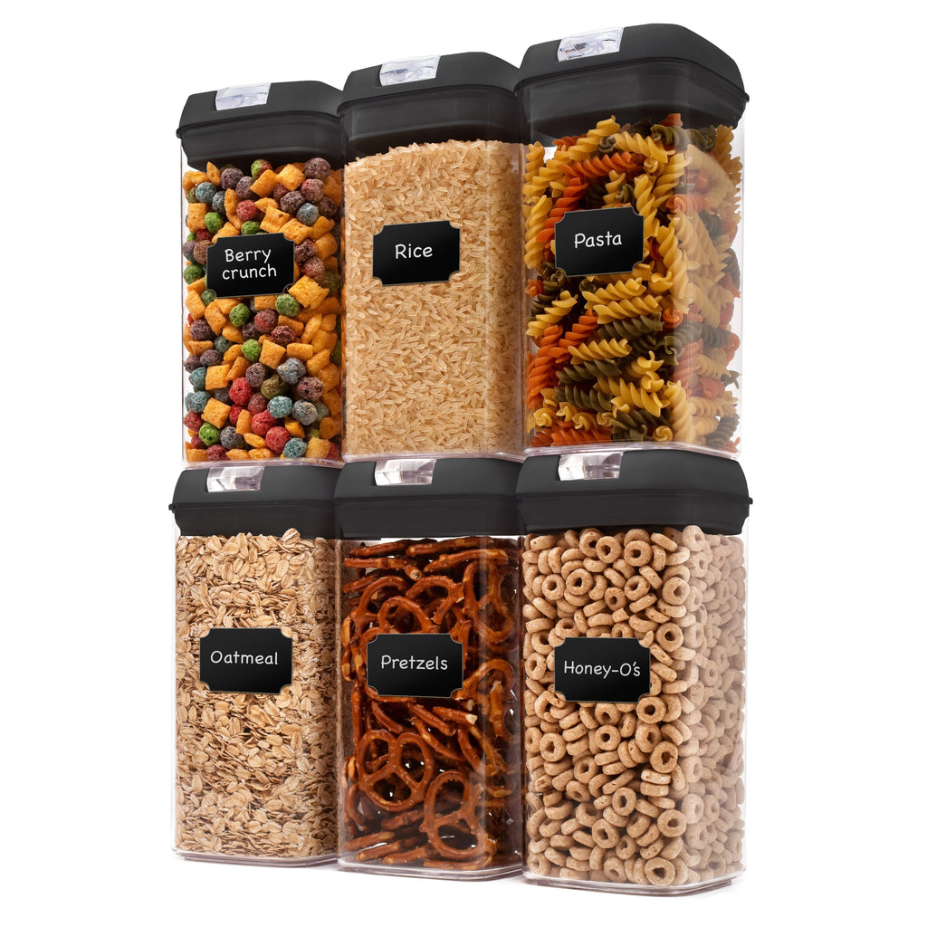 Cheer Collection Set of 6 Uniform Size Airtight Food Storage Containers