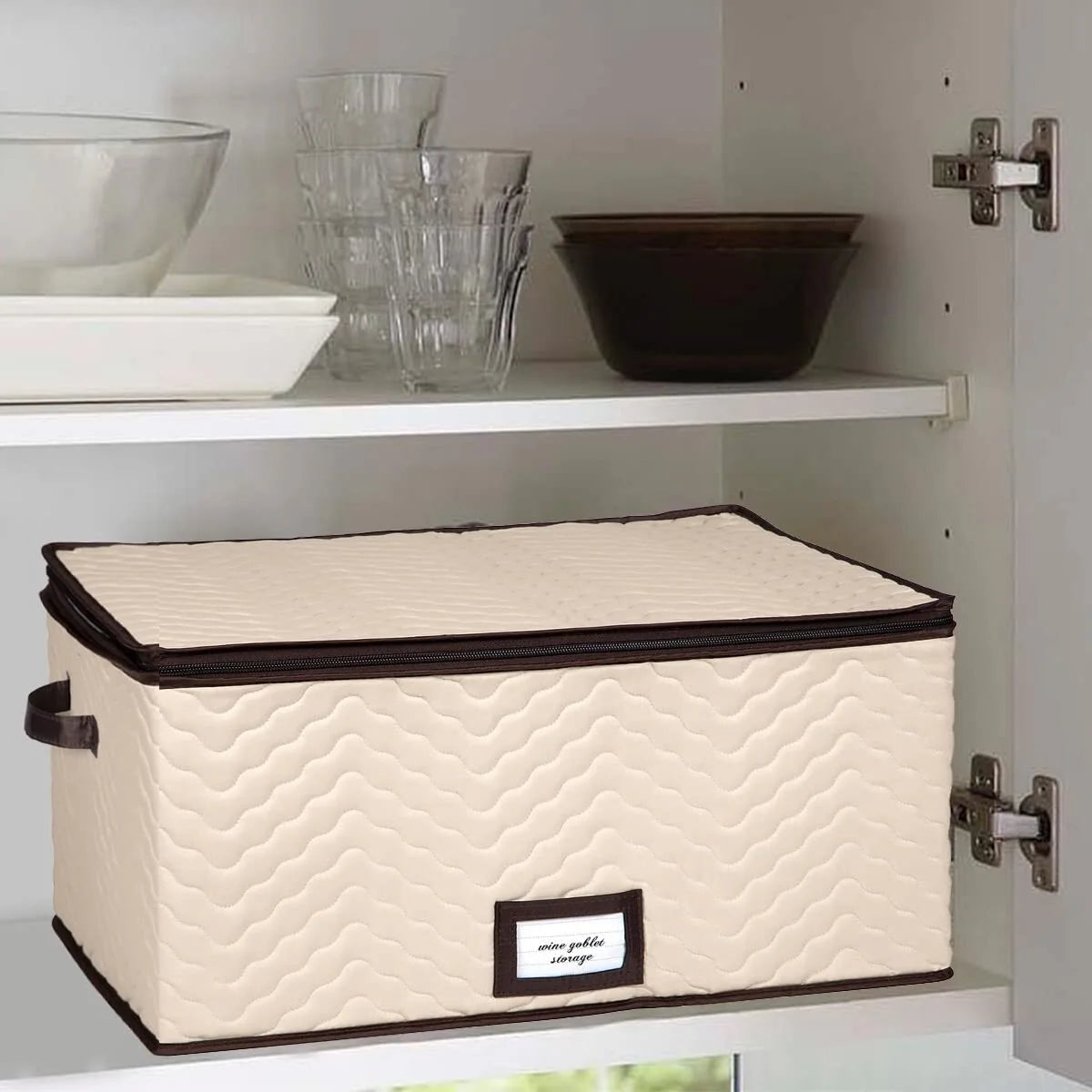 Stemware Storage Case for Wine Glasses - Holds 12 Glasses -19" x 9.5" x 14"