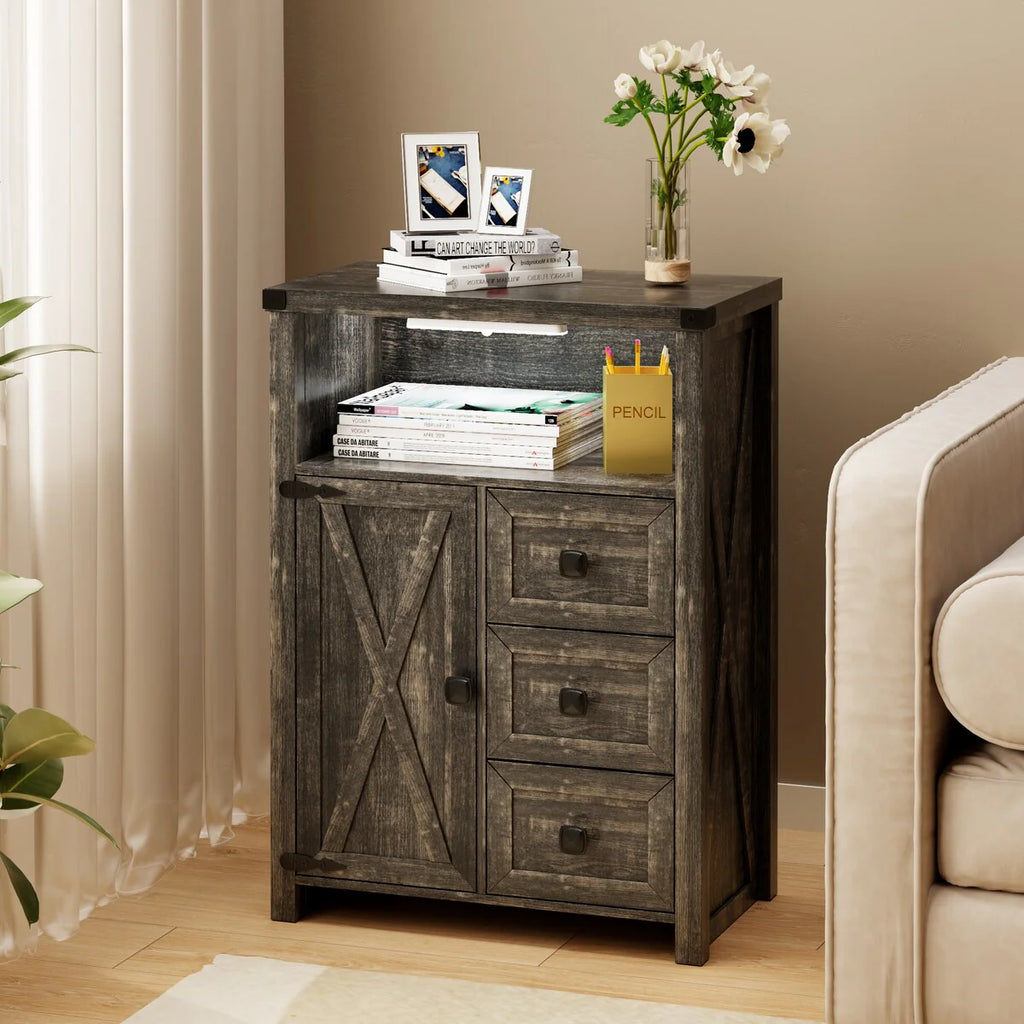 23.62"Accent Cabinet with drawers and storage - N/A
