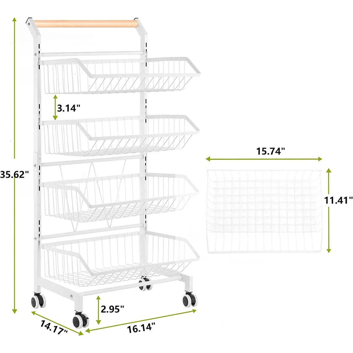 4-Tier Adjustable Fruit Vegetable Basket