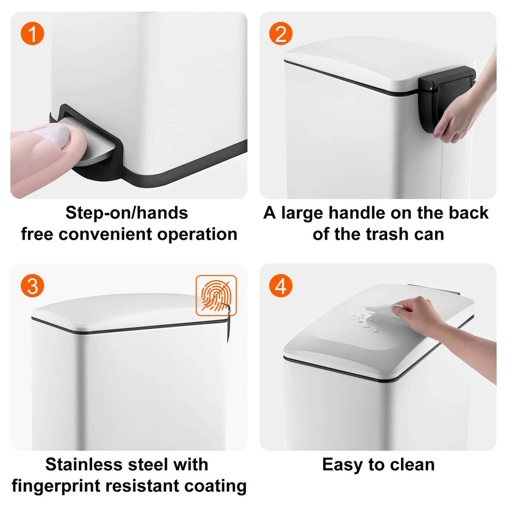 Innovaze 11.9 Gallon Slim Matt Trash Can