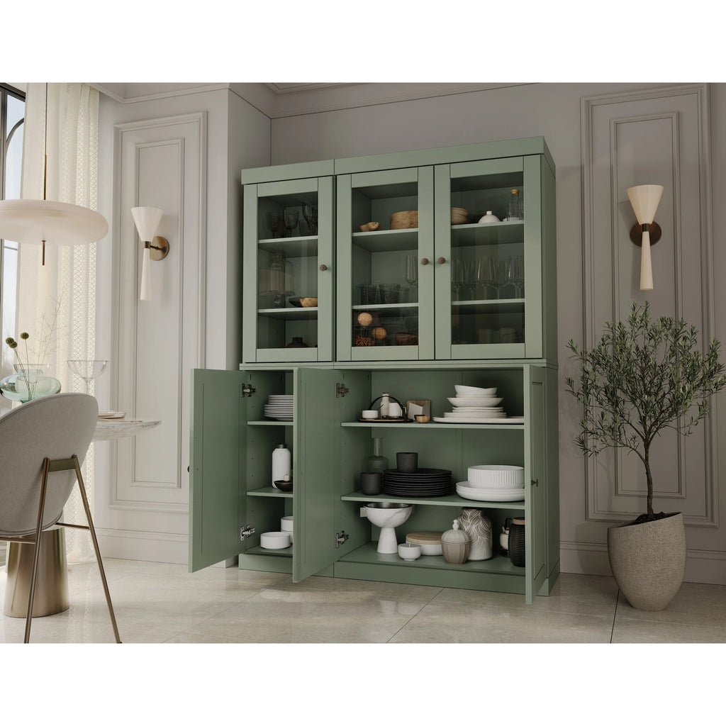 Palace Imports 100% Solid Wood 48.5" China Pantry Cabinet with Solid or Clear Glass Doors and Adjustable Shelves - 48.5" x 71.5"