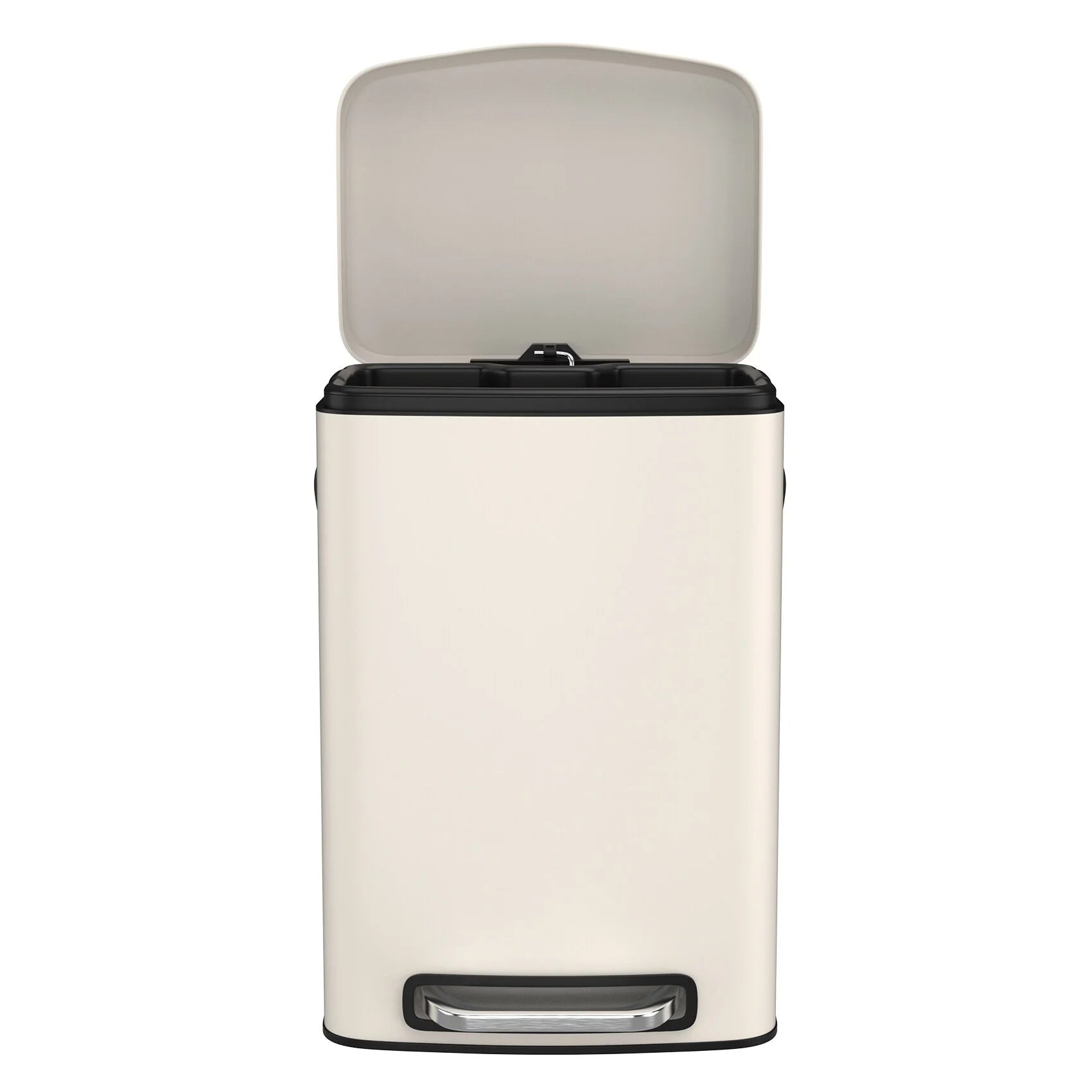 Stainless Steel 13-Gallon Kitchen Trash Can with Foot Pedal and Soft Close Lid