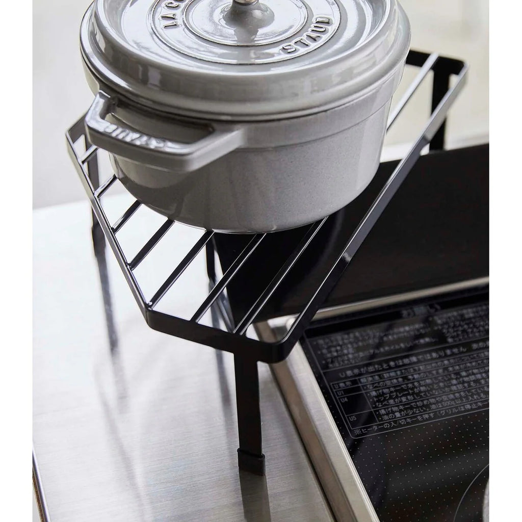 Yamazaki Home Corner Riser - One-Tier, Steel, Holds 11 lbs - L 8.86 x W 13.39 x H 4.41 inches