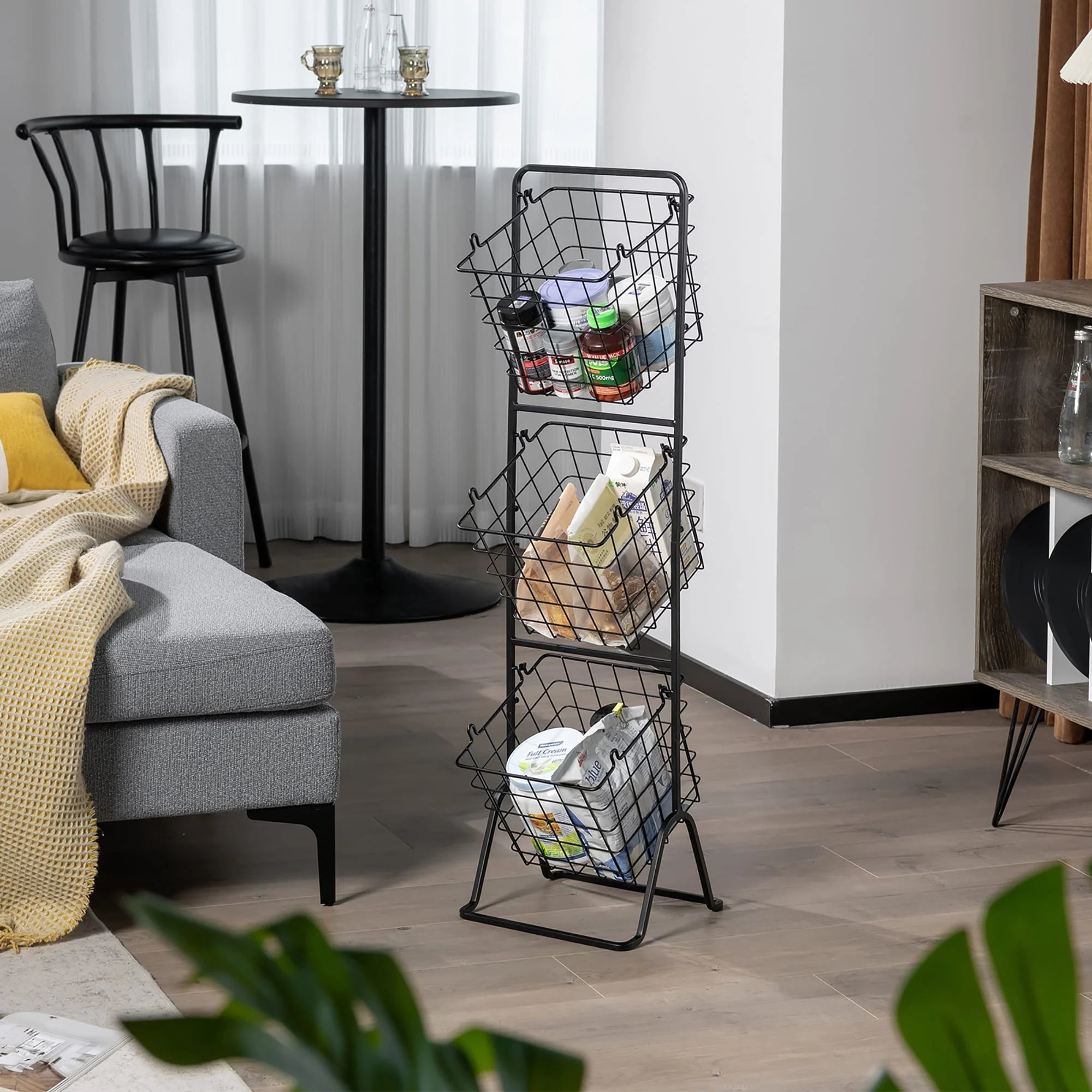 Costway 3-Tier Wire Fruit Basket Stand Kitchen Snack Vegetable Storage - See Details