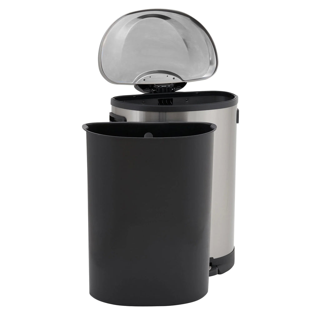 Household Essentials Stainless Steel Step Trash Can with Plastic Liner