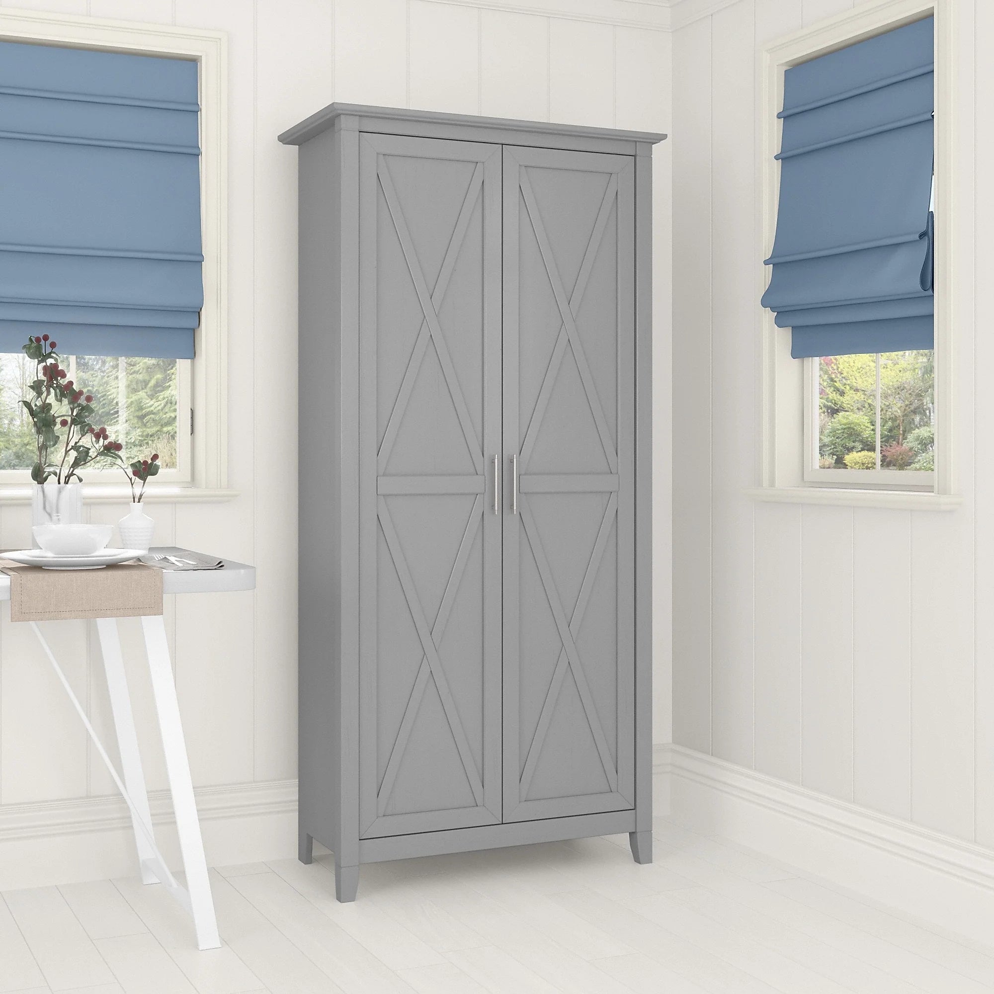 Key West Tall Kitchen Pantry Cabinet with Doors by Bush Furniture